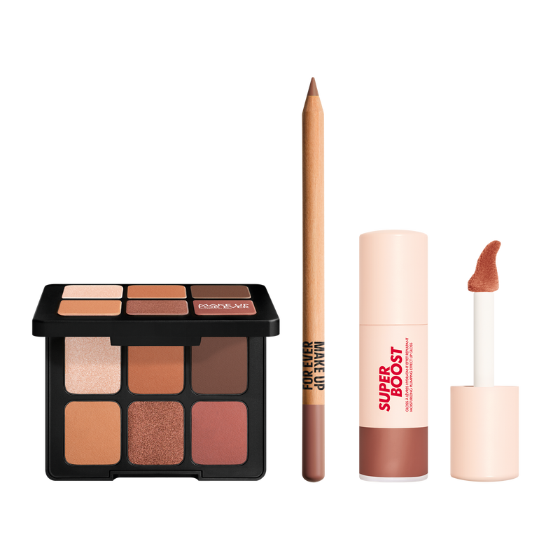 ANYWHERE CAFFEINE SET ($84 VALUE) - Artist Color Pencil, Super Boost Lip Gloss & Artist To Go Eyeshadow