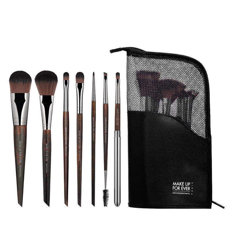 KIT PINCEAUX ESSENTIELS - Set de 7 pinceaux teint, yeux, l&egrave;vres
