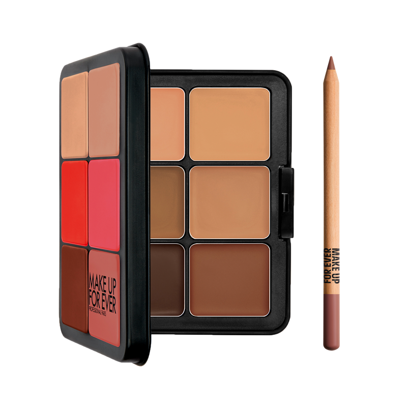 VIRAL FAVORITES SET WITH HIGHLIGHTERS ($115 VALUE) - HD Skin Face Essentials Palette with Highlighters & Artist Color Pencil Set