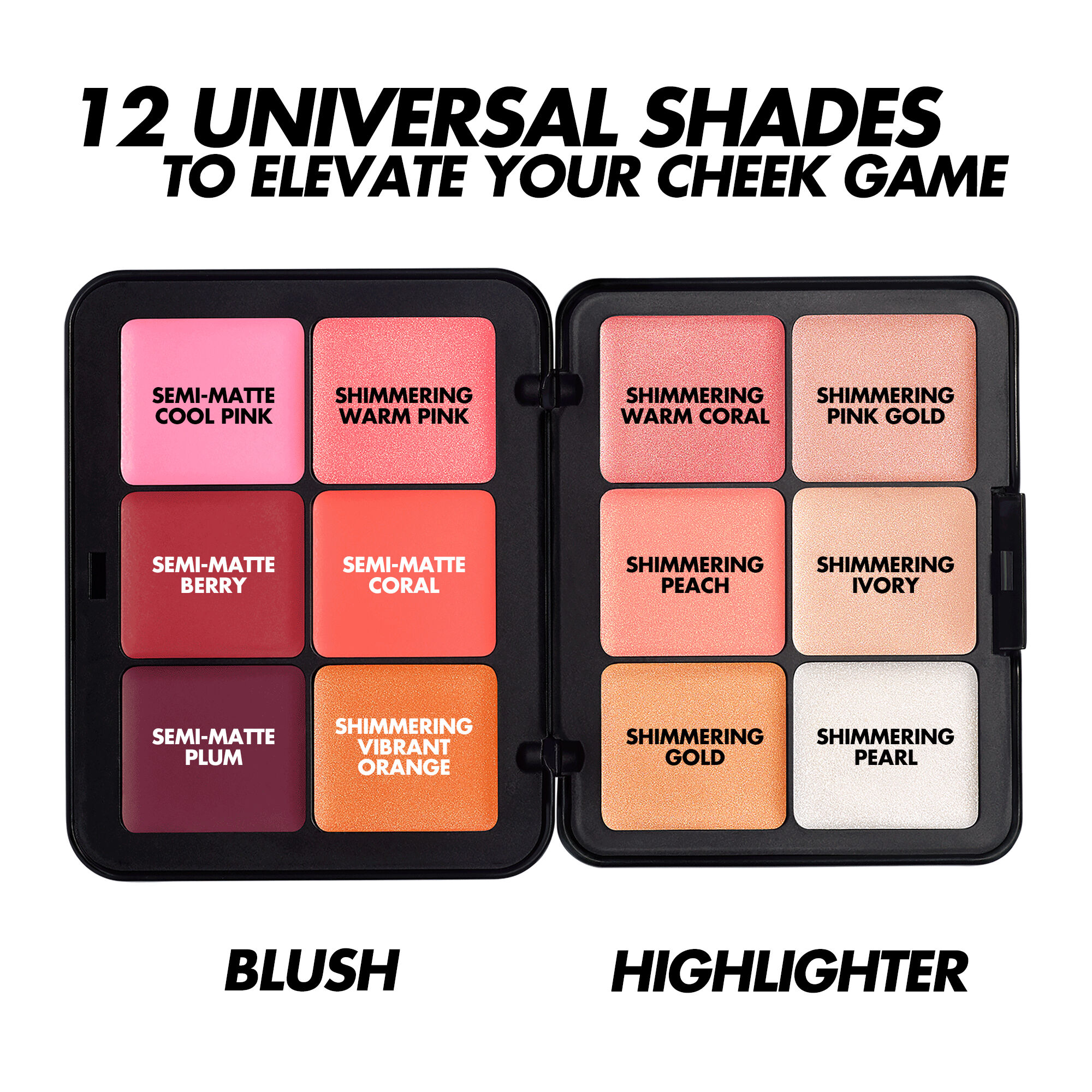 某メーカー HD SKIN Cream Highlight & Blush PALETTE: GLOW & BLUSH アイシャドウ