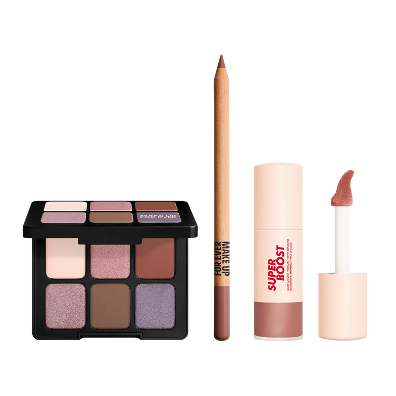 WHEREVER WALNUT SET ($84 VALUE) - Artist Color Pencil, Super Boost Lip Gloss & Artist To Go Eyeshadow