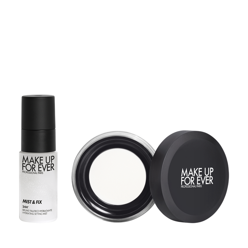 MINI SETTING DUO - Set avec un mini spray fixateur et une mini poudre libre