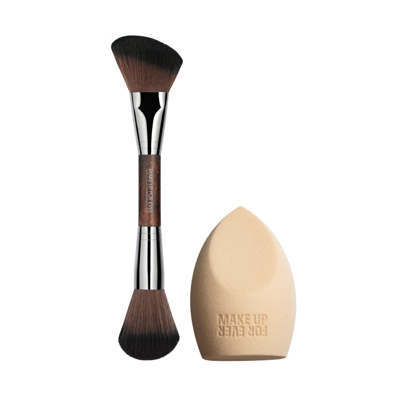 FACE BRUSHES DUO - Set avec pinceau double embout et &eacute;ponge
