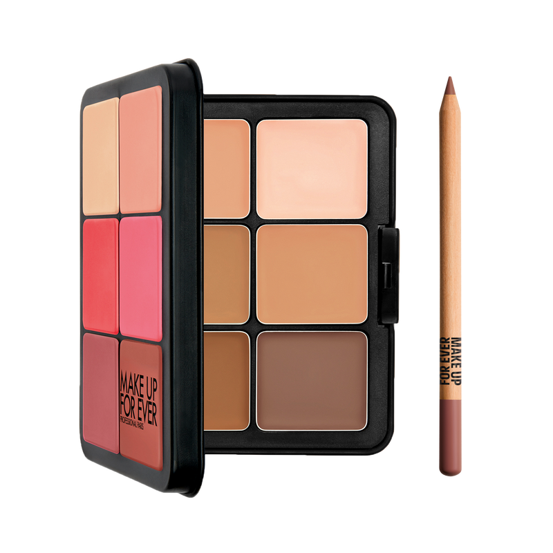 VIRAL FAVORITES SET WITH HIGHLIGHTERS ($115 VALUE) - HD Skin Face Essentials Palette with Highlighters & Artist Color Pencil Set