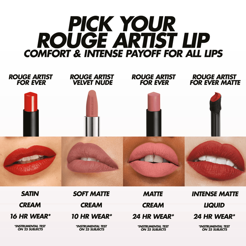 ROUGE ARTIST FOR EVER - Rouge &agrave; l&egrave;vres hydratant fini mat ou satin longue tenue