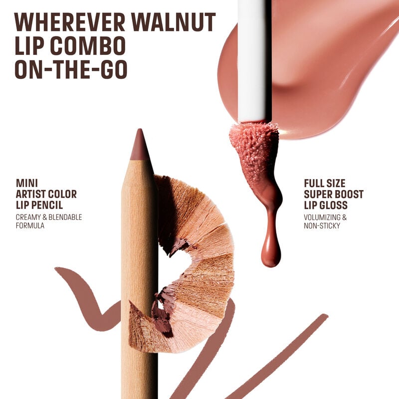 LIP PENCIL & GLOSS DUO ($39 VALUE) - Mini Artist Color Pencil Lip Liner & Super Boost Lip Gloss Kit