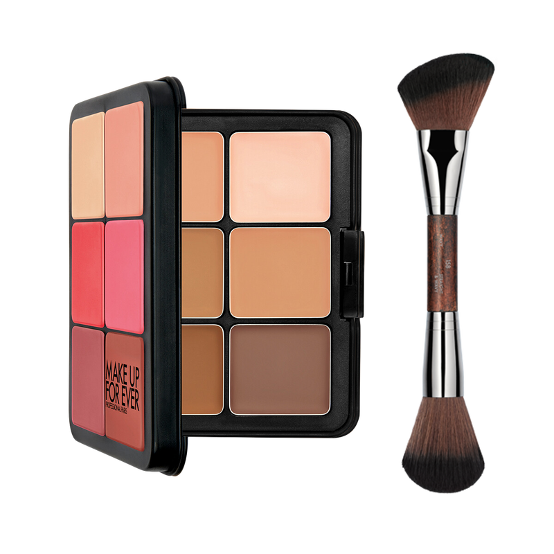 HD SKIN FACE ESSENTIALS PALETTE WITH HIGHLIGHTERS DUO