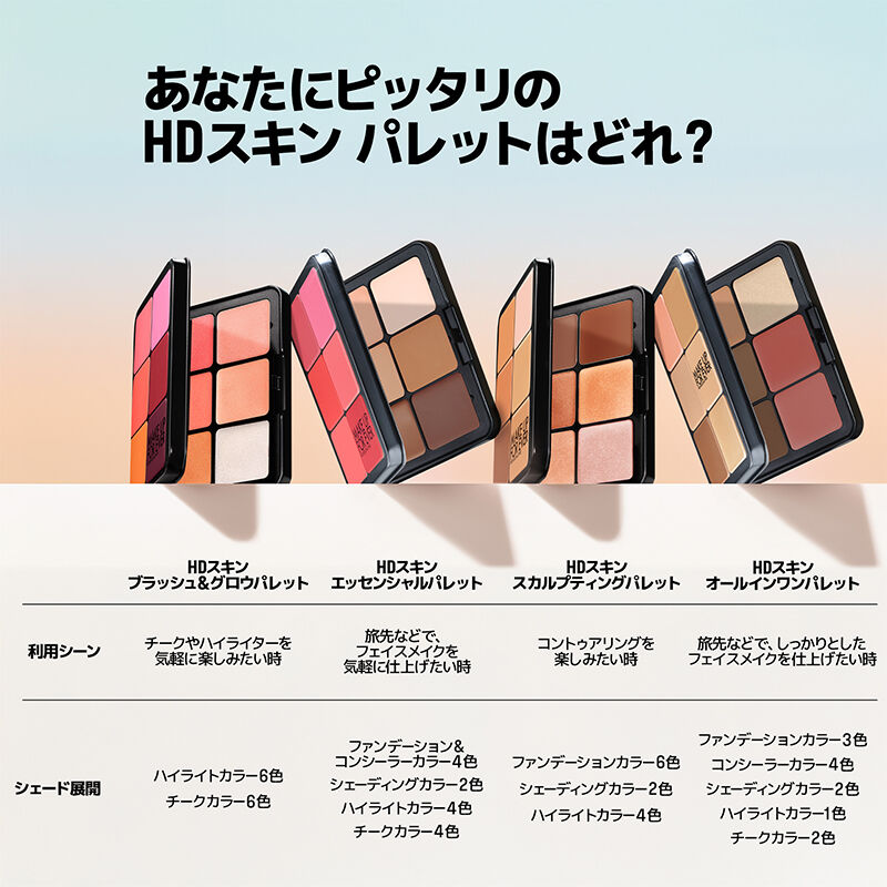 HDスキン エッセンシャルパレット｜フェイスメイクに必要なすべてが