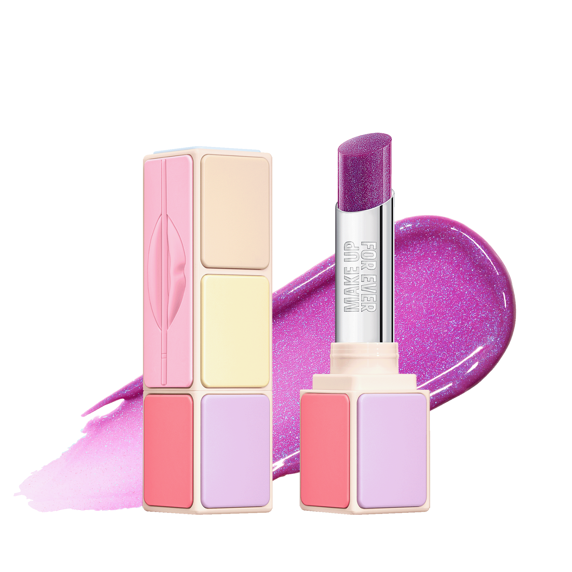 Make Up Forever Artist Colorglow Lip Balm In Festival Lilac - Shimmery Lilac With Violet & Blue Sparkles - Shimmer